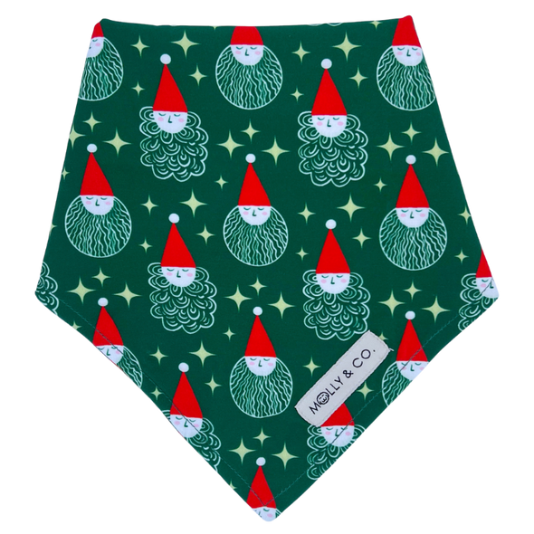 Santa + Royal Stewart Plaid - Reversible Dog Bandana