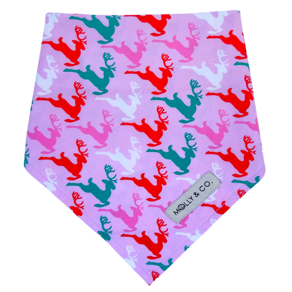 Reindeers + Merry - Reversible Dog Bandana