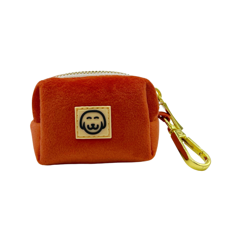 Tangerine Velvet - Dog Poop Bag Holder