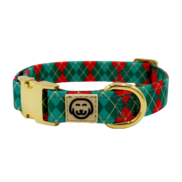 Evergreen Argyle - Dog Collar