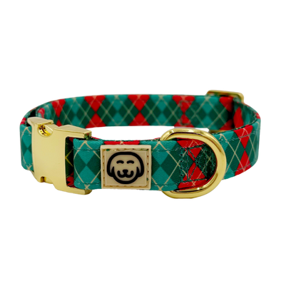 Evergreen Argyle - Dog Collar