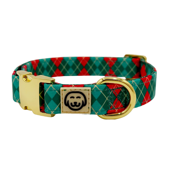 Evergreen Argyle - Dog Collar