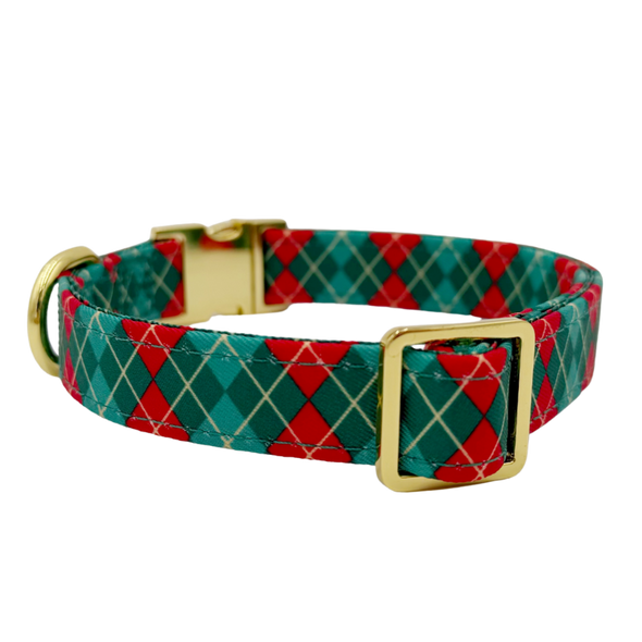 Evergreen Argyle - Dog Collar