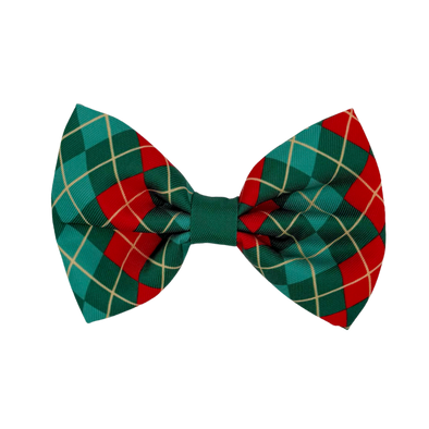 Evergreen Argyle - Dog Bowtie