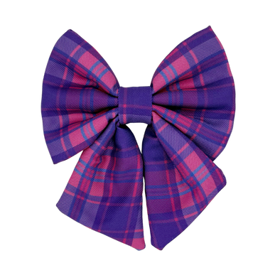 Pinkberry Plaid - Dog Sailor Bowtie