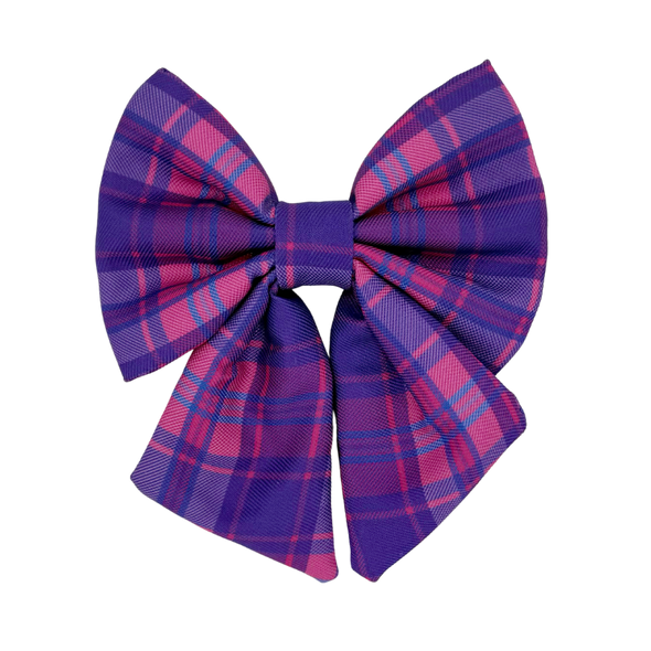 Pinkberry Plaid - Dog Sailor Bowtie