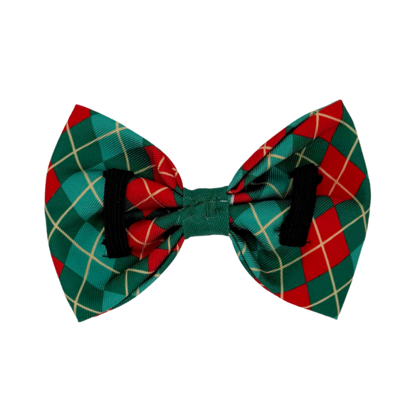 Evergreen Argyle - Dog Bowtie
