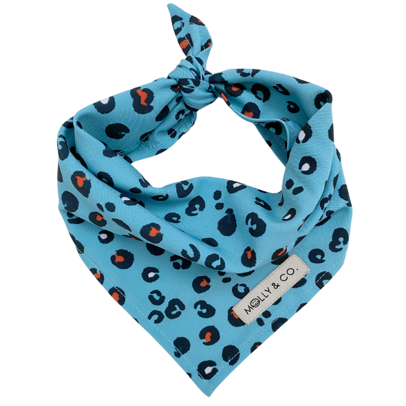 Blue Animal Print - Dog Bandana - FINAL SALE